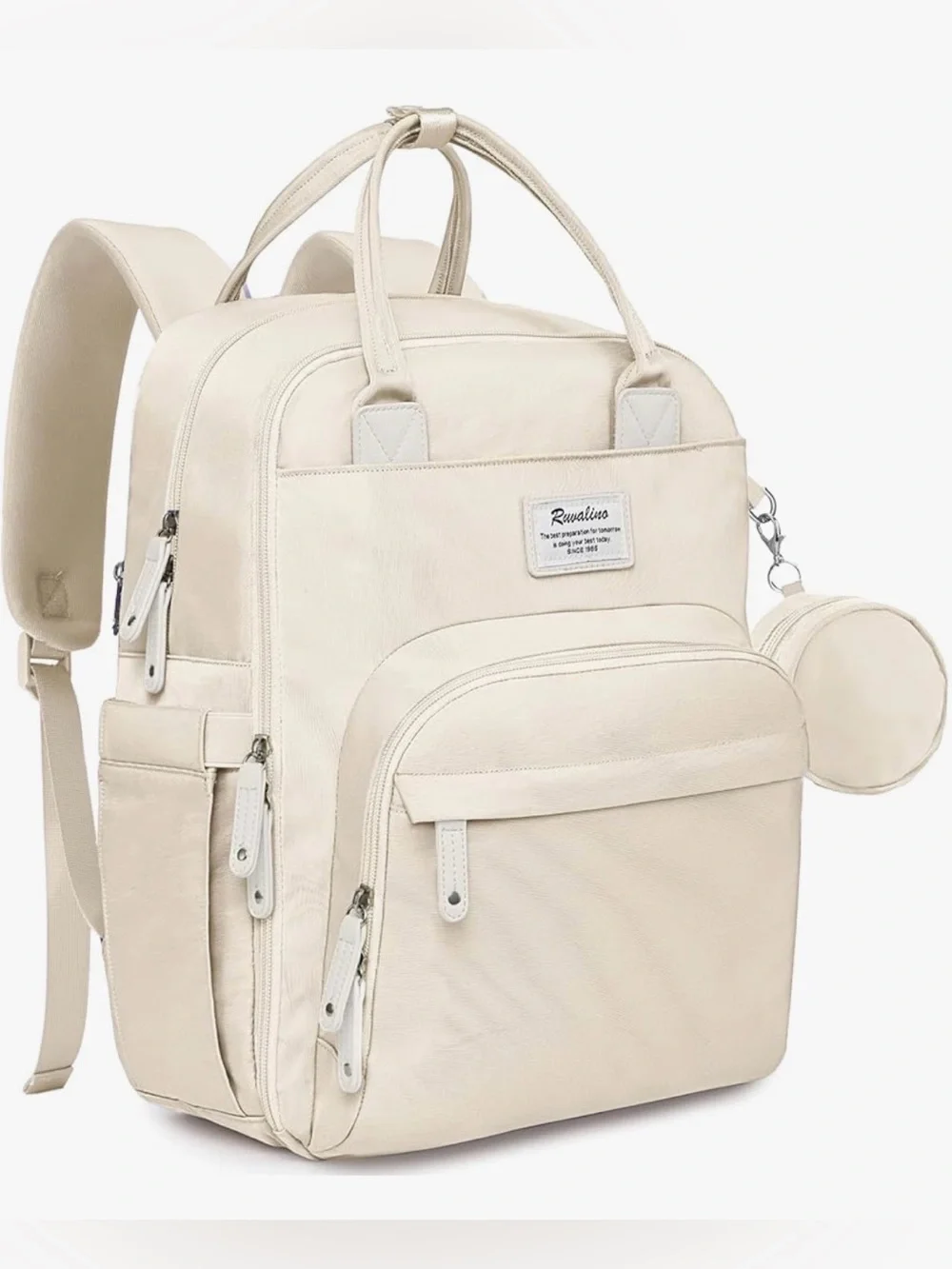 NWT - Ruvalino Diaper Bag - Convertible Baby Backpack - Beige - Picture 1 of 8
